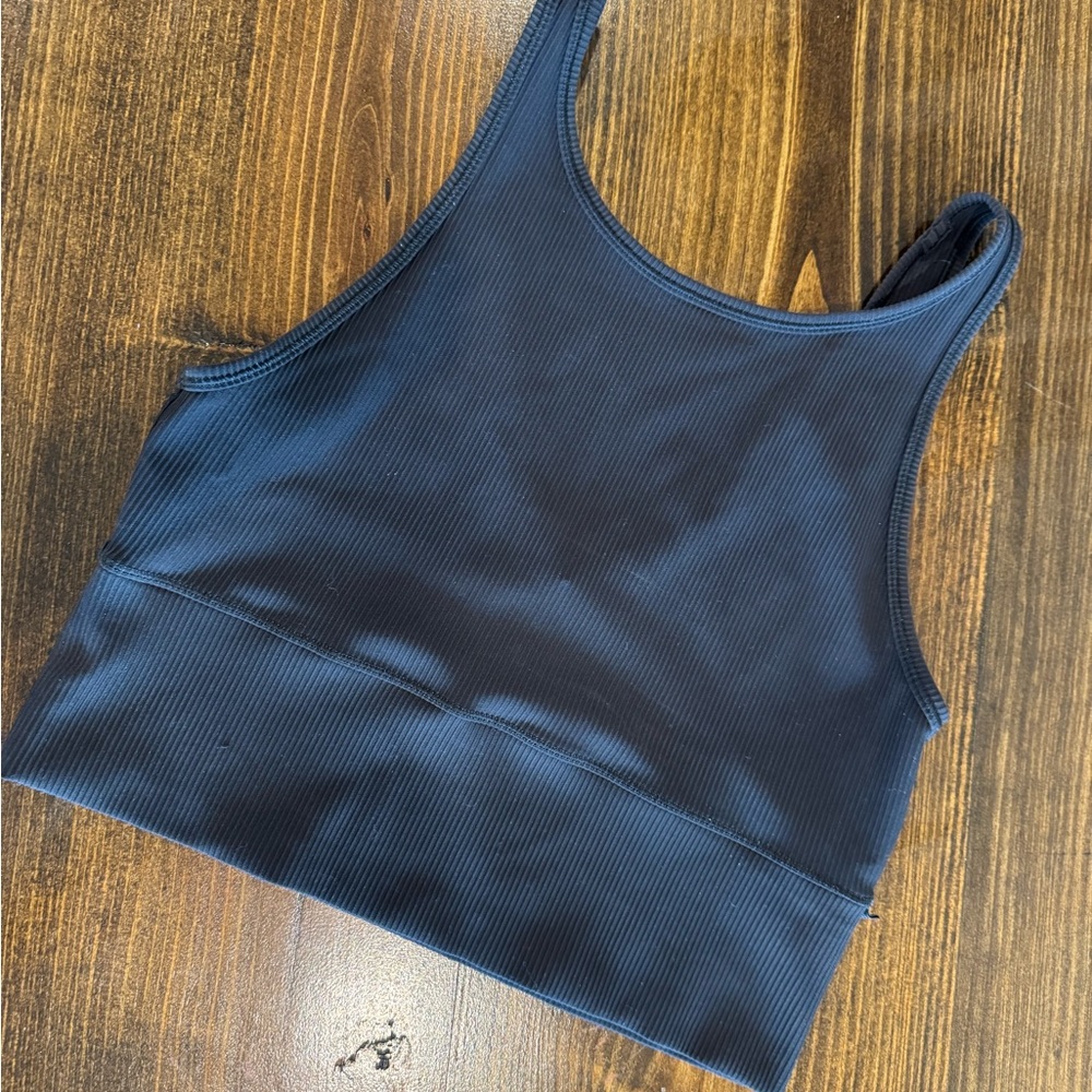 Black Ribbed crop top - Picture 2 of 2